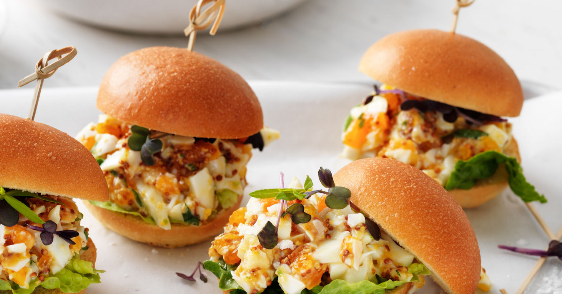 Honey Mustard Egg Salad Sliders Recipe | myfoodbook